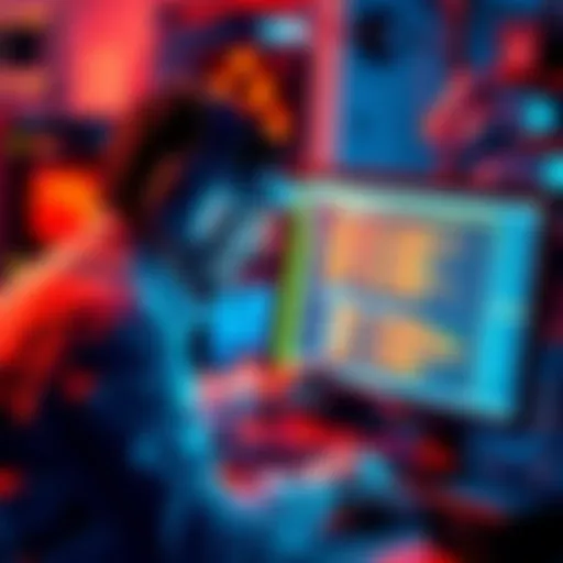 A technician configuring a backup validator on a computer screen, ensuring no double signing occurs in blockchain operations.