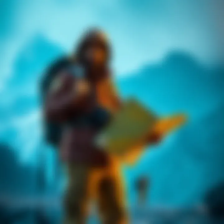 Badge Hunt Adventure A player holds a badge while standing with a map and camera, ready for a badge hunt.