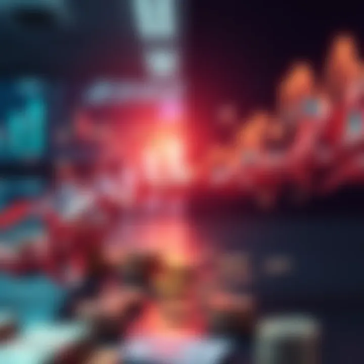 A visual representation of resources divided between scarcity and abundance, showing money flowing in different directions with graphs in the background.