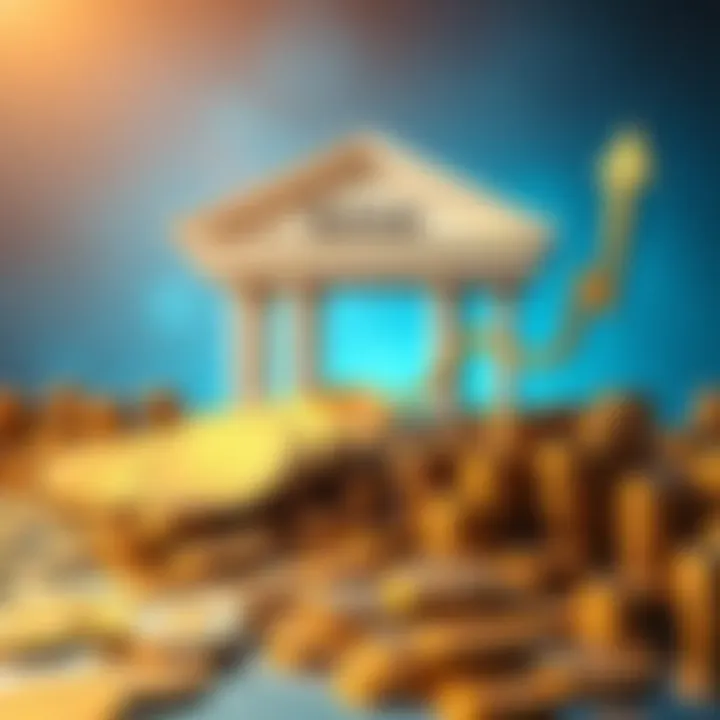 Bank Interest Rates vs Inflation A graphic showing a bank with diminishing coins and rising inflation arrows representing financial loss in savings