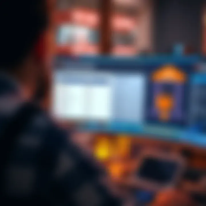 A person looking at a computer screen showing different banking options and fees, contemplating decision-making about Trade Republic versus traditional banks.