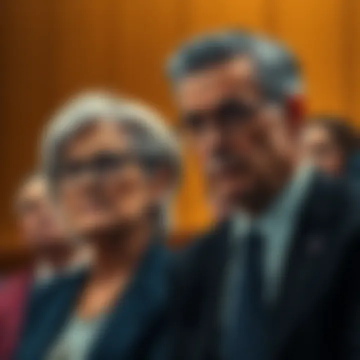 Sam Bankman-Fried's parents attending a federal court hearing, looking concerned and serious