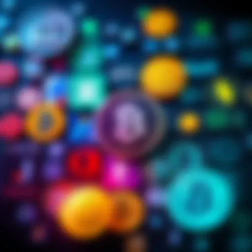 A collage showing different bank logos alongside symbols for fiat and cryptocurrency, representing modern banking options.