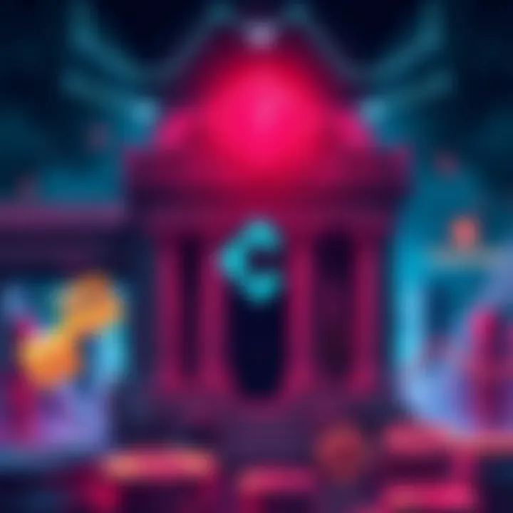 Graphic showing the merger of banks and cryptocurrencies, with Chainlink logo representing transaction support