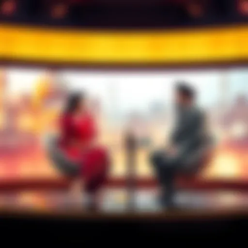 Barkha Dutt sits with Zakir Naik in a TV studio setting, discussing terrorism and its implications for youth in India.