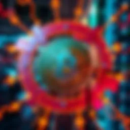 A graphic showing the concept of a quantum-proof algorithm with BCH logo in the center and market trend arrows around it.