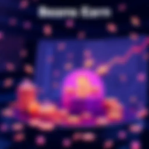 Illustration showing stablecoins and smart contracts generating yield in a digital finance setting