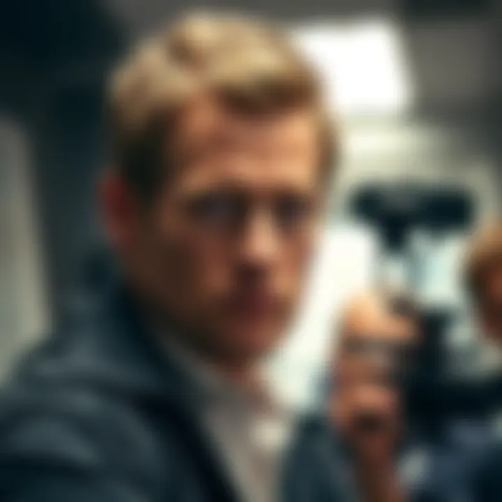 Ben McKenzie discussing crypto fraud with a serious expression in a documentary scene