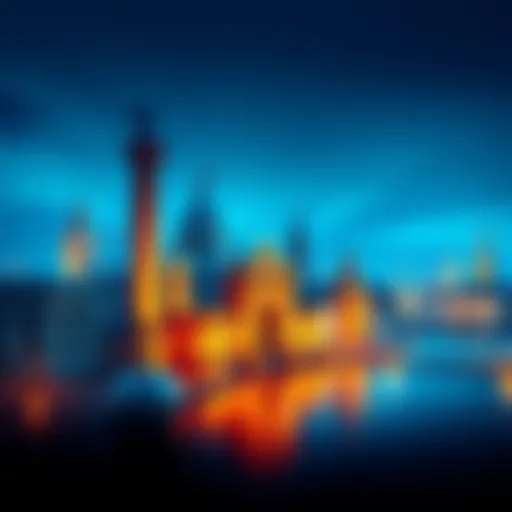 A graphic showing various DeFi platforms with European landmarks in the background, symbolizing investment opportunities.