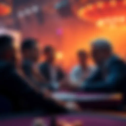 A group of players discussing the fairness of landmark bidding, looking concerned and engaged.