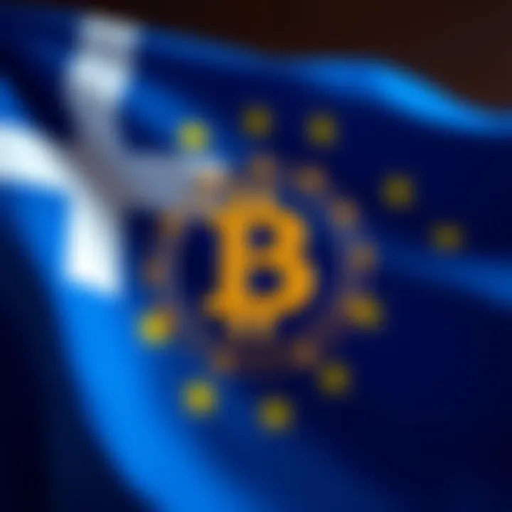 Binance logo in front of the European Union flag, indicating potential service ban