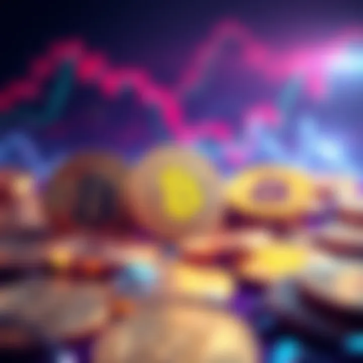 A depiction of Bitcoin symbols with a Binance logo, illustrating the company's massive purchase during a market dip.