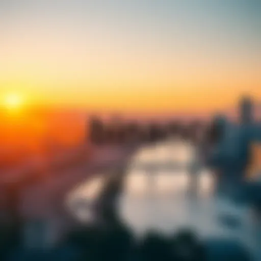 Binance logo with Dogecoin symbol and Buenos Aires skyline in the background