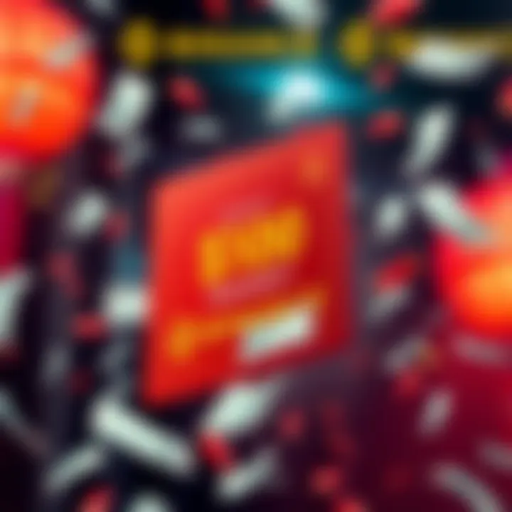 A graphic showcasing Binance's Red Packet promotion with money flying around and promotional codes