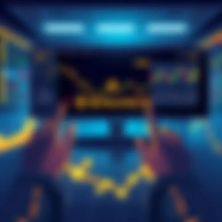 Illustration of a trader reviewing charts with a new Binance trading rule displayed on a screen, highlighting market stability measures.