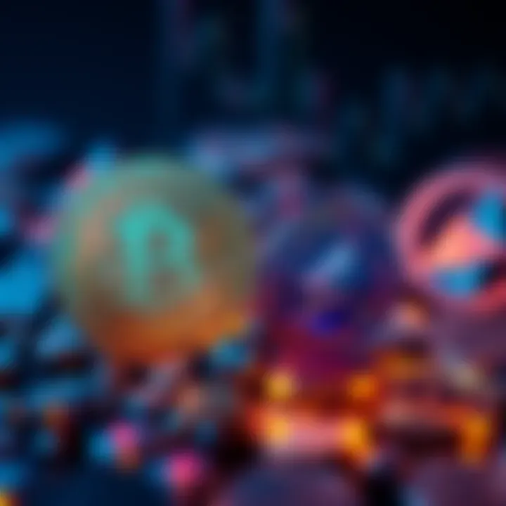 A visual representation of Bitcoin symbol and various altcoin symbols side by side, highlighting the choice between them in cryptocurrency investments.
