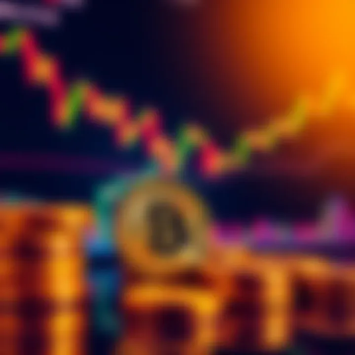 A graphic showing Bitcoin coins stacked with financial charts in the background, representing its use as collateral in transactions.