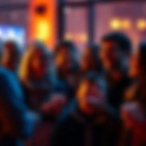 A group of people discussing Bitcoin with smiles, showcasing excitement and community spirit.