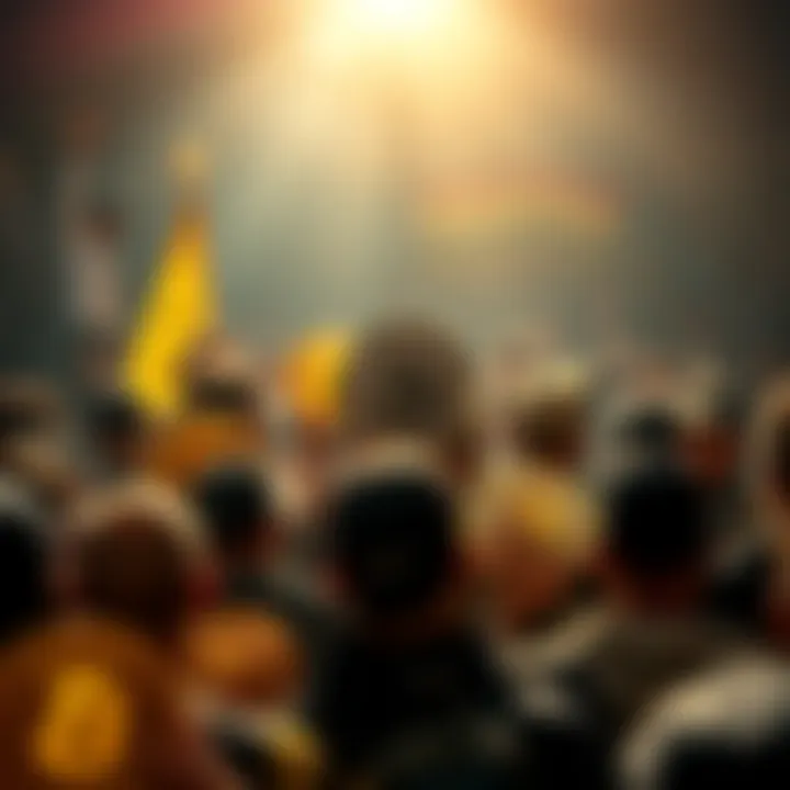 A group of Bitcoin enthusiasts gathered, showcasing their determination and support for cryptocurrency amidst market challenges.