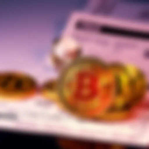 A graphic illustrating Bitcoin coins with a background of tax forms and mixers, representing the cost basis determination after mixing.