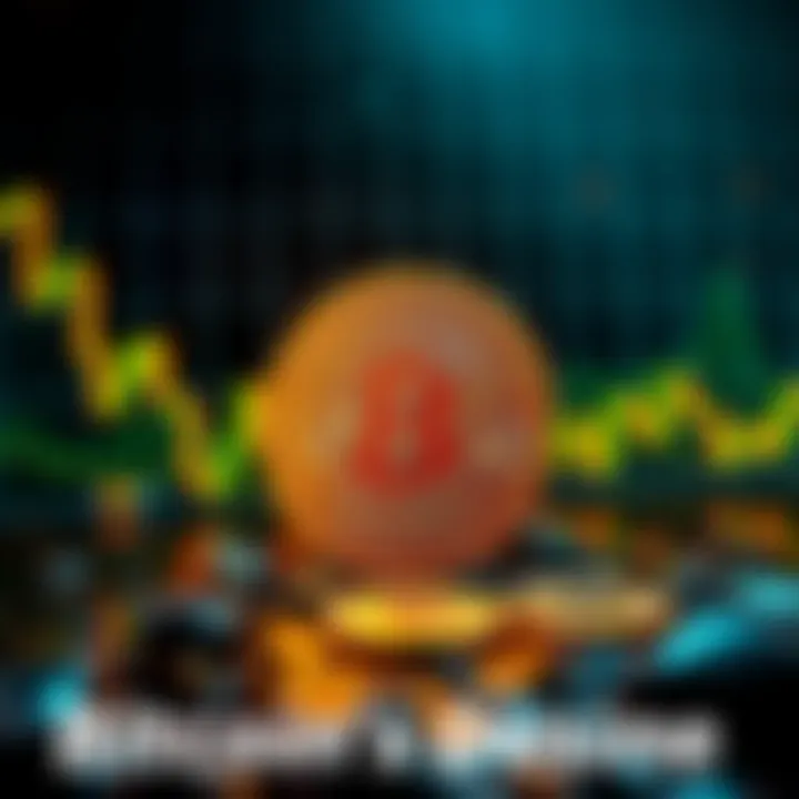 A downward graph illustrating Bitcoin's fall with a broken coin symbolizing its decline