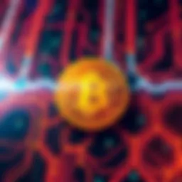 A large Bitcoin symbol appears prominently over a digital circuit background, representing its influence on finance and technology.