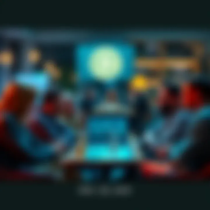 Bitcoin discussion group People engaged in a lively discussion about Bitcoin in a casual setting