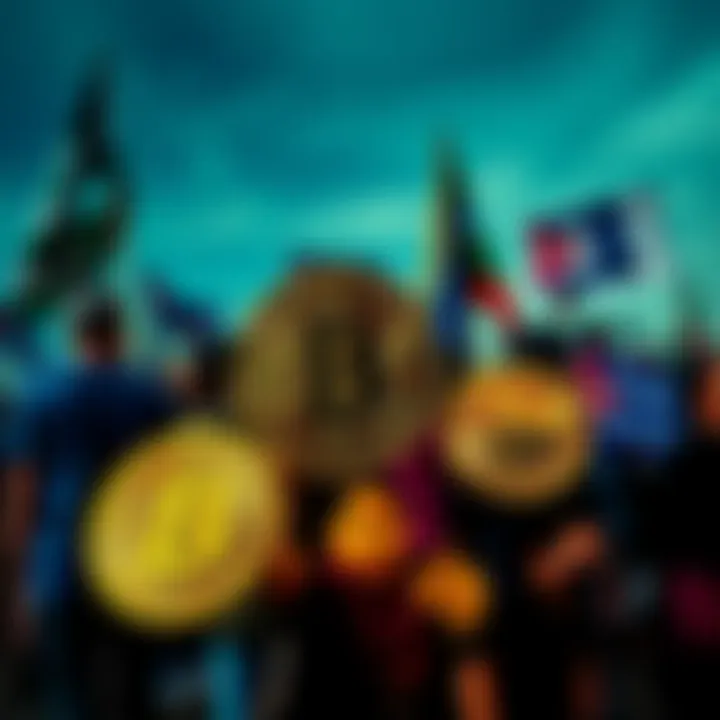 A collage showing Bitcoin symbols alongside activists in Nigeria, Cuba, and El Salvador fighting for human rights.