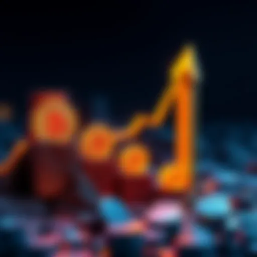 A graphic showing the progression of a Bitcoin investment from $50,000 to $50 million over 12 years with rising arrow and Bitcoin symbols