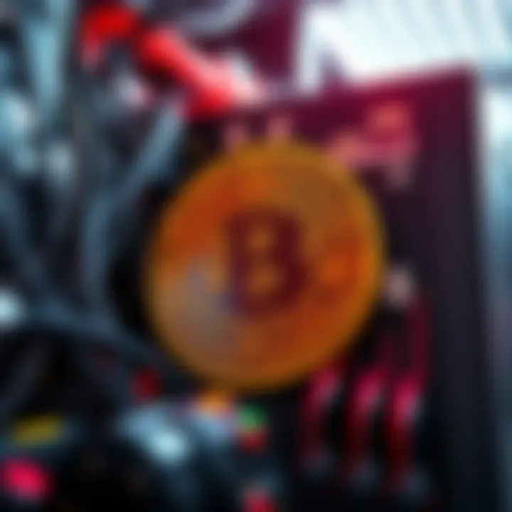 A graphic showing the Bitcoin symbol with mining equipment, highlighting increased mining costs and stability in prices, representing a critical turning point in cryptocurrency.