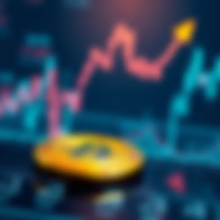 Bitcoin and Pi Market Trends A graph showing the price trends of Bitcoin dipping below $50k and Pi fluctuations, with a hopeful upward trend in the background.