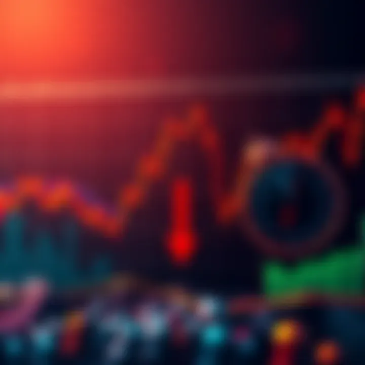 A chart showing Bitcoin's price decline with a downward arrow and a clock symbol indicating the best time to invest.