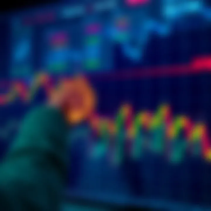 Bitcoin chart showing a significant drop in value, highlighting a 50% correction, with market trend lines and indicators.