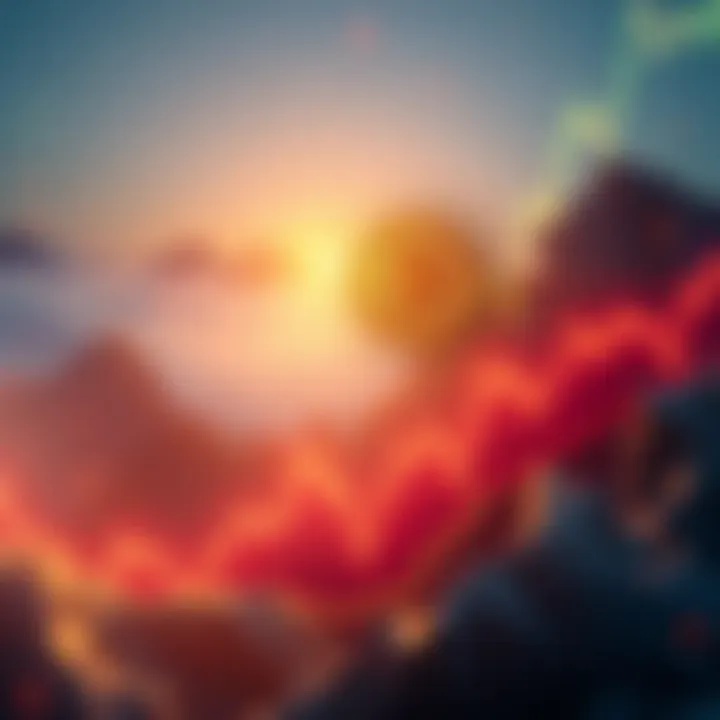 Graph showing Bitcoin's price rising dramatically with bullish trends highlighted