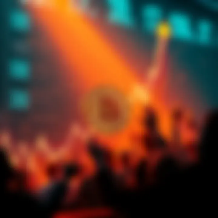 Bitcoin price surge Graph showing Bitcoin price soaring towards $100k with excited investors in the background