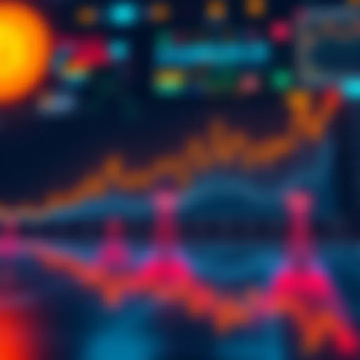 A chart showing Bitcoin's historical price cycles with peaks and valleys indicating bull and bear markets.