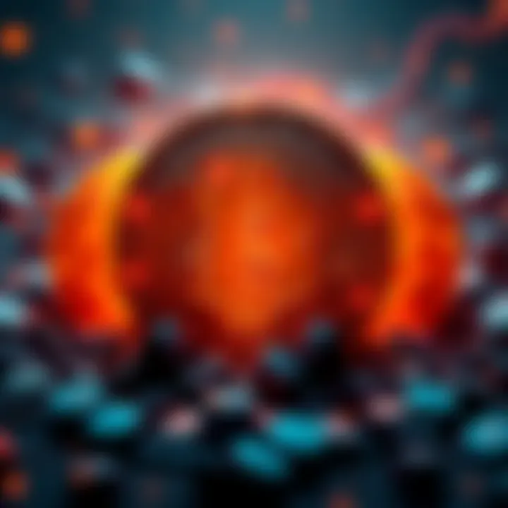 A visual representation of Bitcoin symbols with a glowing effect, symbolizing a new era in cryptocurrency.