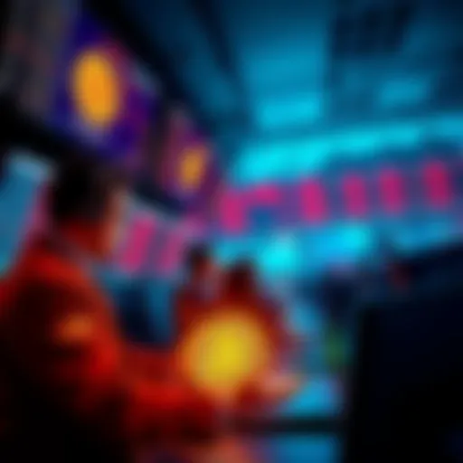 Traders monitoring Bitcoin prices as a sell-off occurs after a recent peak.