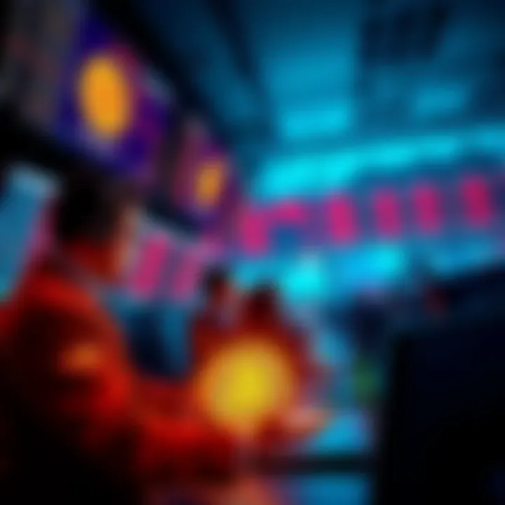 Traders monitoring Bitcoin prices as a sell-off occurs after a recent peak.