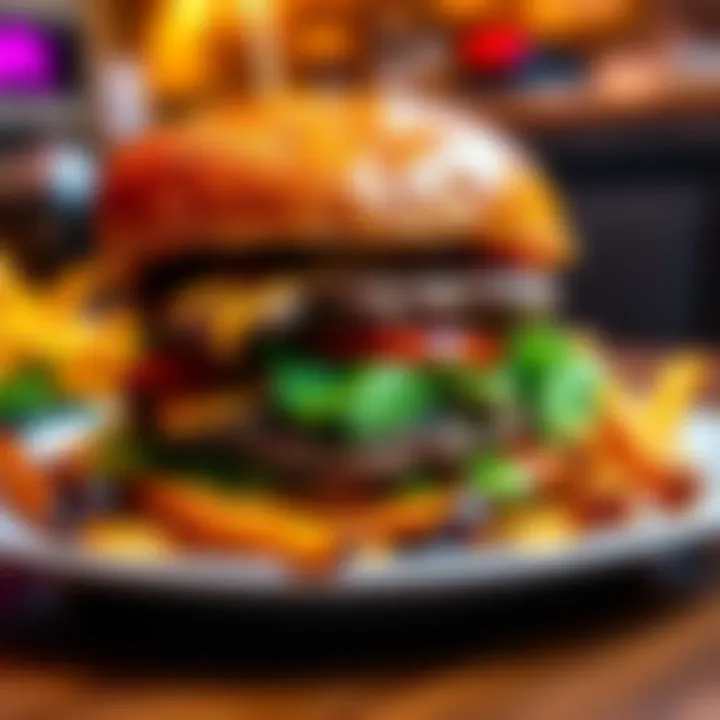 A juicy Bitcoin Steakburger made with grass-fed beef, served with crispy beef tallow fries on a plate.