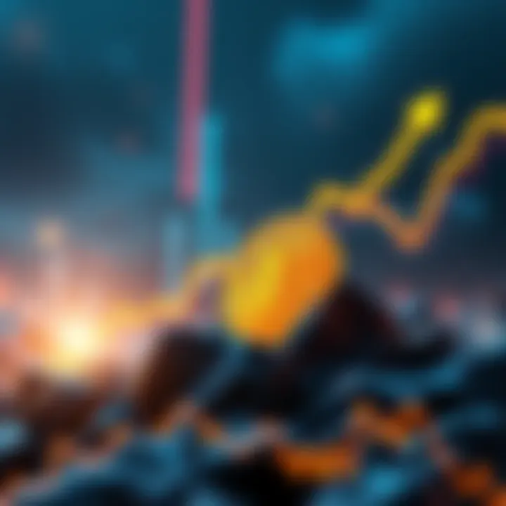 Bitcoin Surge A graphic showing Bitcoin rising dramatically towards a target of $200K, with financial graphs and upward arrows in the background.