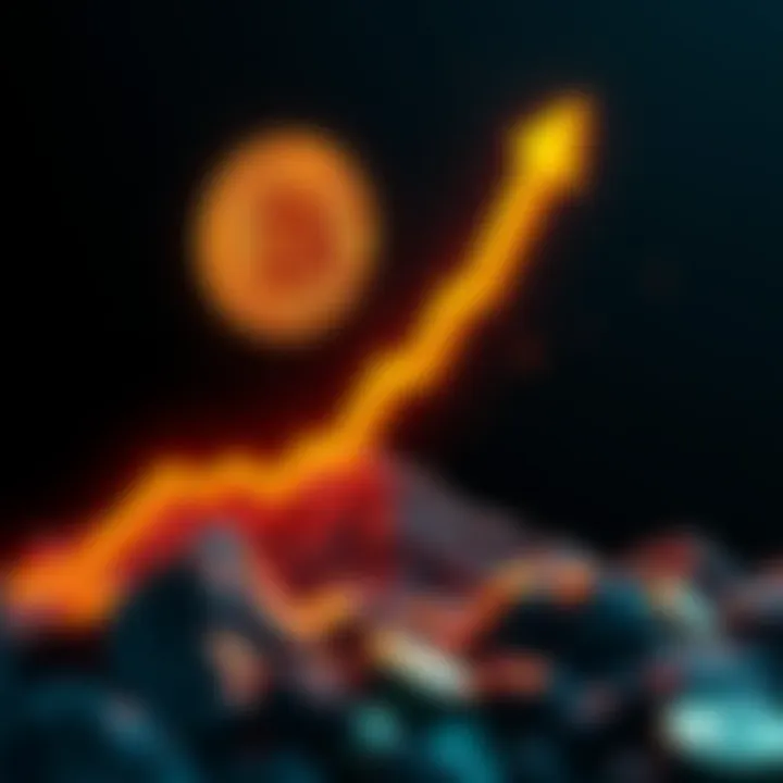 A graphic showing Bitcoin rising with an upward arrow and dollar signs, symbolizing a potential surge to 325K in 2027.
