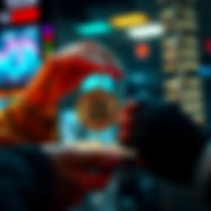 Bitcoin transfer to cold wallet A person transferring Bitcoin from an exchange to a cold wallet, illustrating the concept of fewer large transfers over many small ones.