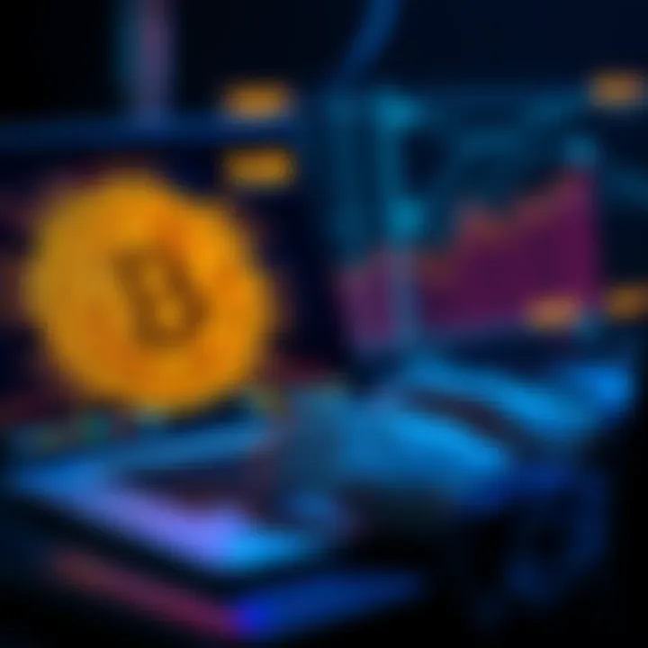 A person types on a laptop with a Bitcoin logo on the screen, symbolizing the disclosure of a cryptocurrency vulnerability that could impact market value.