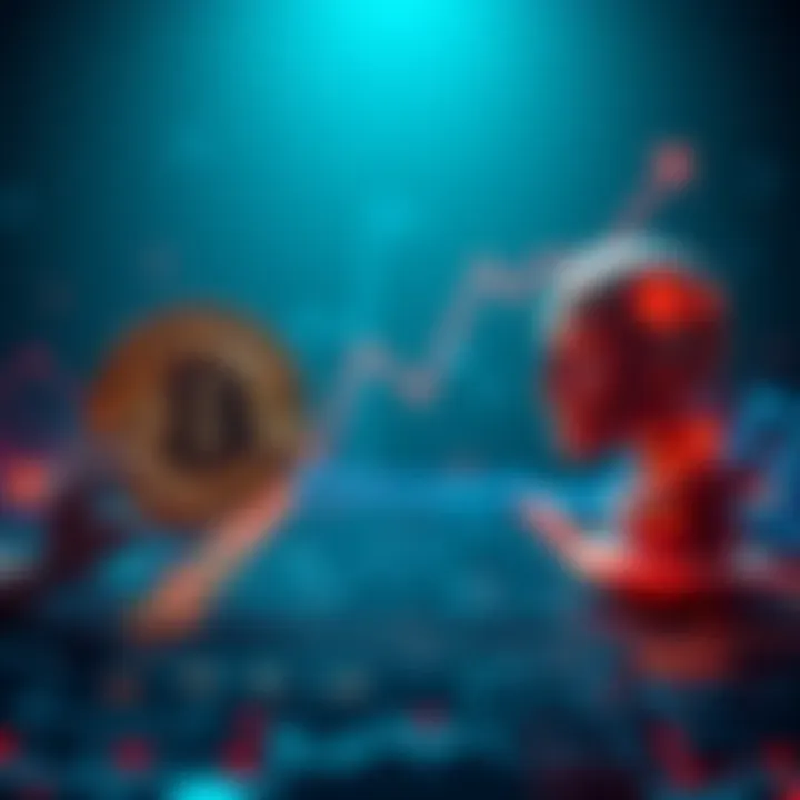 Graph showing Bitcoin and AI symbols in a tug-of-war for infrastructure resources