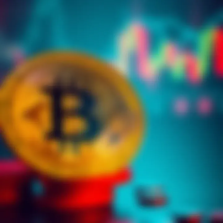 A Bitcoin coin next to a bearish bear symbol, representing the current crypto market conditions