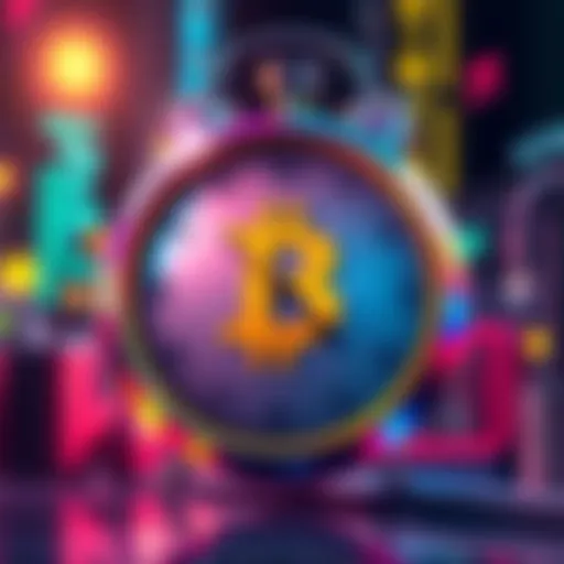 Illustration showing a clock with a Bitcoin symbol delayed past 60 minutes, indicating a slowdown in block processing.