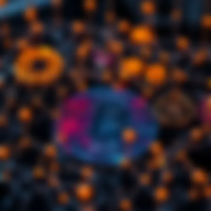 Visual representation of the Bitcoin blockchain highlighting the G0D transaction and self-referential elements in blocks 12 and 18, with symbols linked to historical and biblical references.