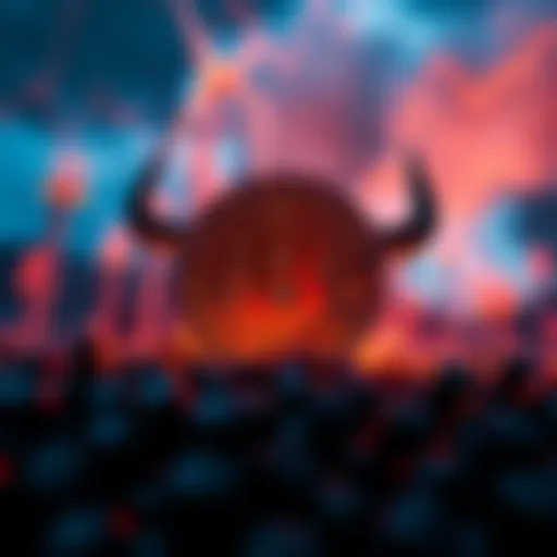 A Bitcoin symbol surrounded by rising energy symbols, representing the potential surge during an energy crisis.