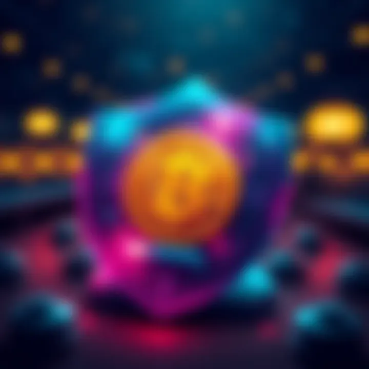 Illustration showing Bitcoin Cash symbol with a loan agreement and protective shield, representing collateral for crypto loans.